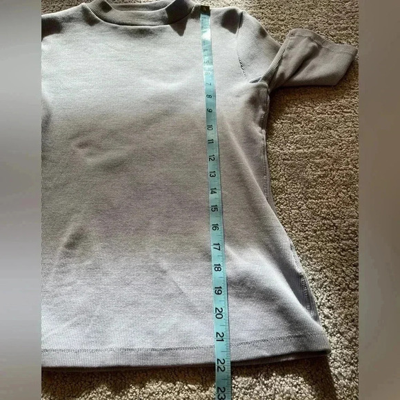 Maeve By Anthropologie Ribbed Mock Neck Tee, Sz. XS, Blue/Lavender, Short Sleeve - Picture 13 of 14